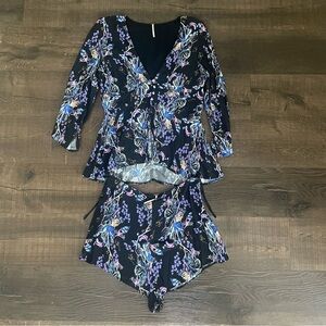 Free People Blouse and Short Set